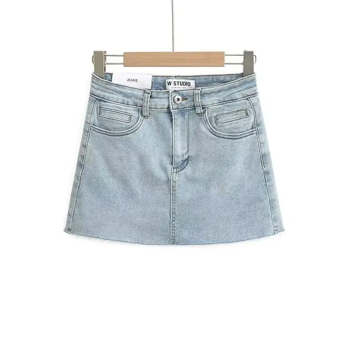 Mini jupe en jean avec poches Y2k, Streetwear, Sexy, taille haute, Vintage, Coquette, short, jupe po