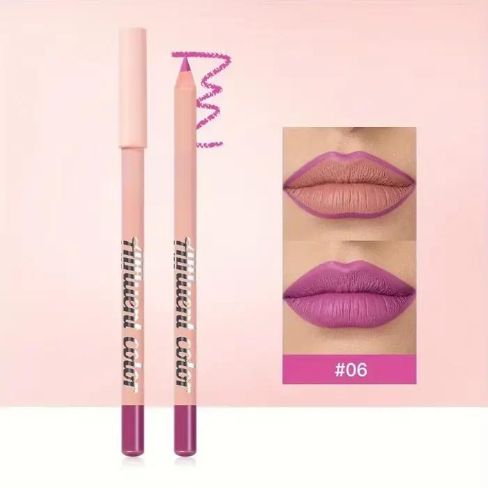 Crayon à lèvres imperméable, 6 couleurs, longue durée, naturel, teinte de Contour rouge, Sexy, rouge