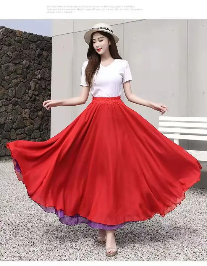 Jupe Flamenco femme jupe de danse espagnole jupe longue de danse du ventre grande jupe pivotante dég