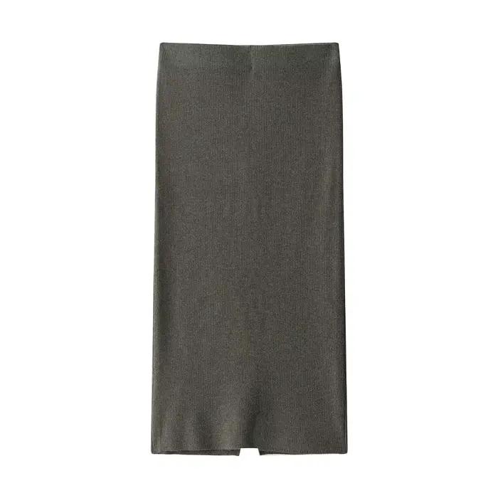 HH – jupe tricotée 2 pièces pour femmes, col rond avec ceinture, simple boutonnage, manches longues,