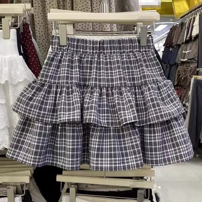 Jupe à carreaux rétro pour femmes, taille haute, Preppy, gâteau, Y2K, coréenne, douce, jupes plissée