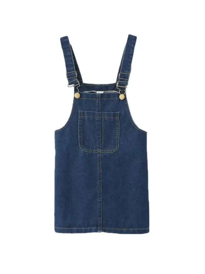 Robe à bretelles en denim pour filles, jupe à bretelles en coton de dessin animé, style de mode, déc