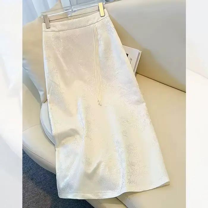 Printemps automne 2025 la nouvelle jupe haut de gamme de style chinois pour femmes belle jupe penden