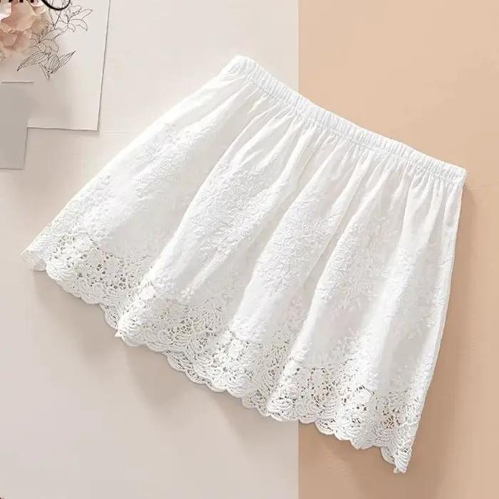 Jupon court taille haute en dentelle et résille, brodé à motifs floraux, de sécurité, pour robe, Pri