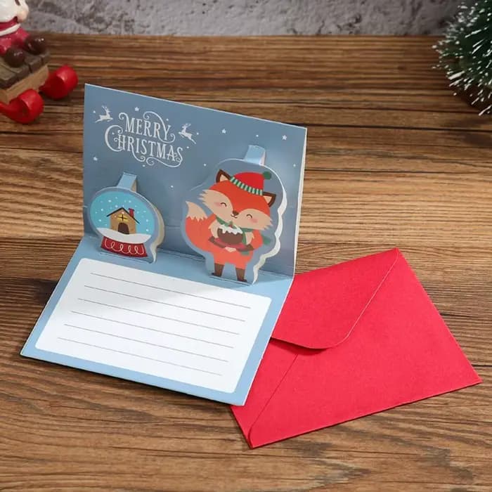 Cartes 3D joyeux noël arbre de noël, cartes Pop-Up de remerciement, écriture manuscrite, Invitation 