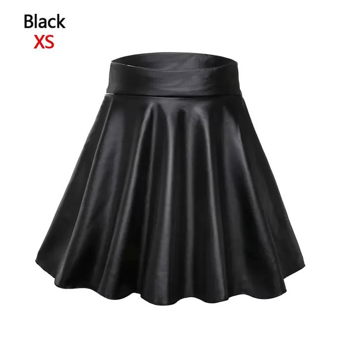 Mini jupe courte élastique taille haute pour femmes, jupes en simili cuir