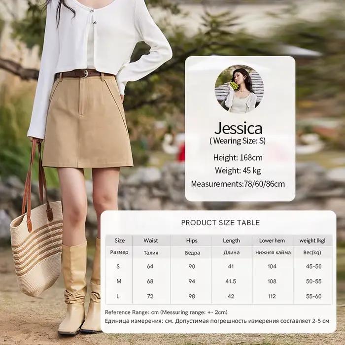 MISHOW-Jupe courte taille haute pour femme, coupe couvertes, ligne A, symétrique, fente alertes onal