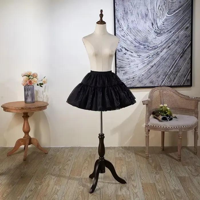 Jupon noir Lolita en fil doux, 35Cm, jupe désossée, Support quotidien, Cosplay, Violence Carmen, dou