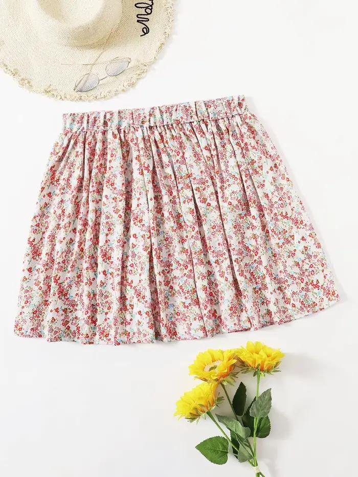 Jupe trapèze décontractée en mousseline de soie, grande taille, imprimé Floral, pour femmes, taille 