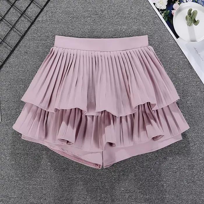 Mini jupe à volants à plusieurs niveaux, taille haute, jupe courte en mousseline de soie fluide, ten
