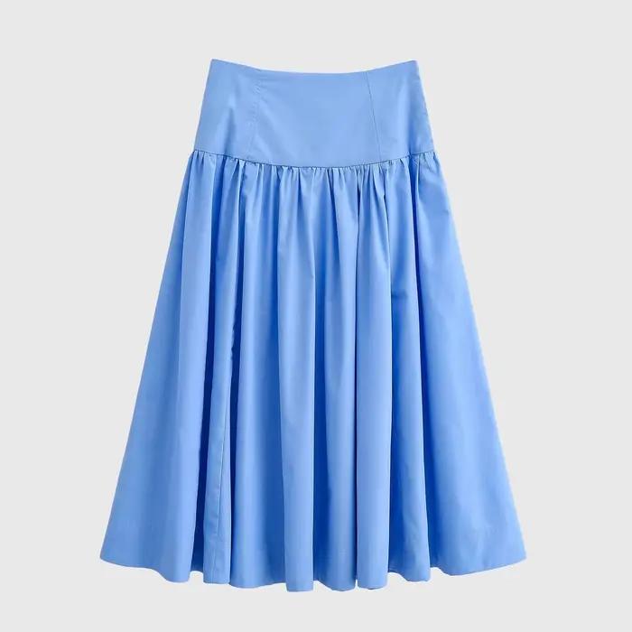 Jupe midi tendance style navetteur, nouvelle collection printemps, SAW Independent Station, jupe mi-