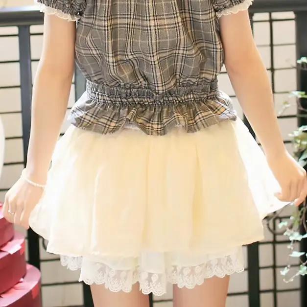 Japan Liz Lisa-Mini jupe en mousseline de soie plissée, taille haute, flocage