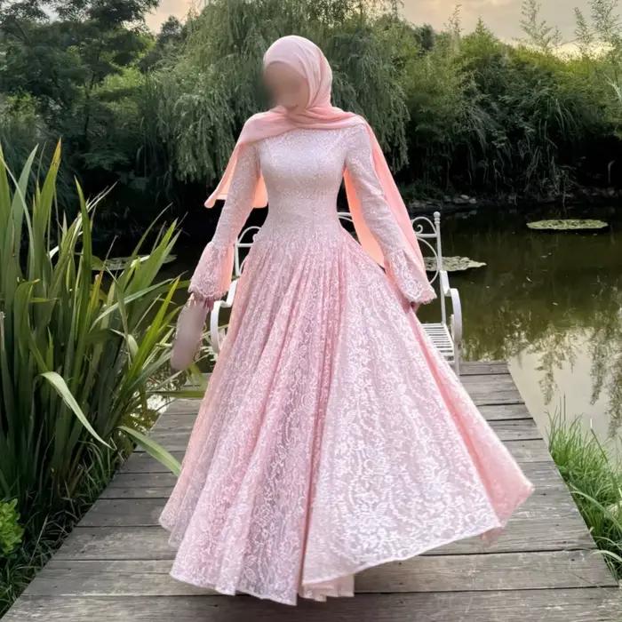 Robes longues en dentelle personnalisées, style A, pour invitées de mariage, robes de soirée de haut