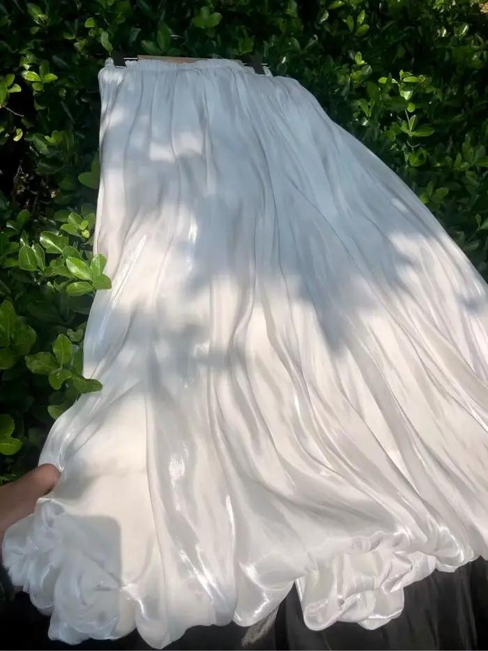 Jupe en satin pour femme, nouvelle collection printemps-été, taille haute, coupe trapèze, jupe bouff