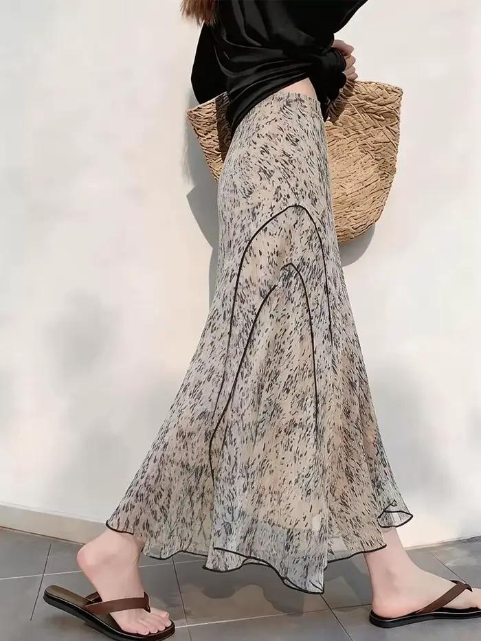 Jupe Imprimée 2026 Nouvelle Collection Printemps-Été – Jupe Longue Haut de Gamme pour un Style Profe
