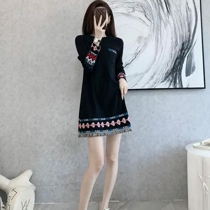 Robe tricotée à bascule pour femme, jupe pull de Style français, nouvelle collection automne-hiver