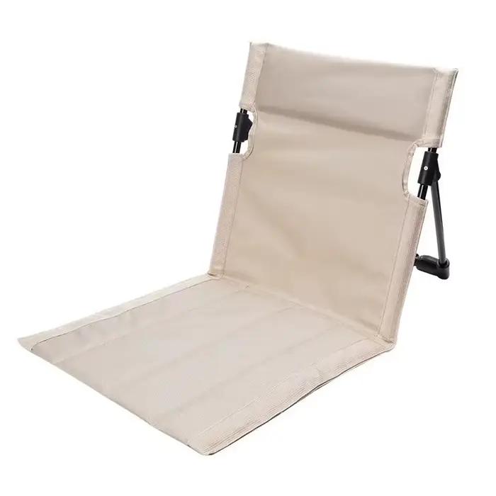 Chaise de Camping pliable en métal, coussin de dossier simple paresseux pour jardin extérieur, parc 