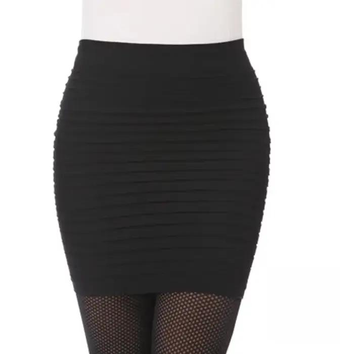 Été femmes Jupe crayon noir 2025 taille haute Sexy Jupe moulante OL bureau mince serré coréen plissé