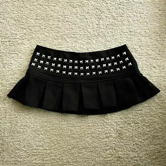 Y2K taille réglable Mini jupe Harajuku fille chaude couleur unie rétro gris Denim jupe femmes gothiq