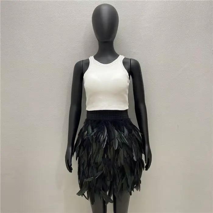 Jupe courte à plumes pour femme, idéale pour les soirées, bals de promo, Halloween, mascarades, bars