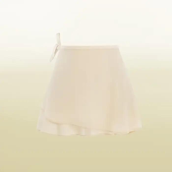 Jupe portefeuille de ballet pour femmes adultes, jupe courte de danse en mousseline de soie, jupe d'