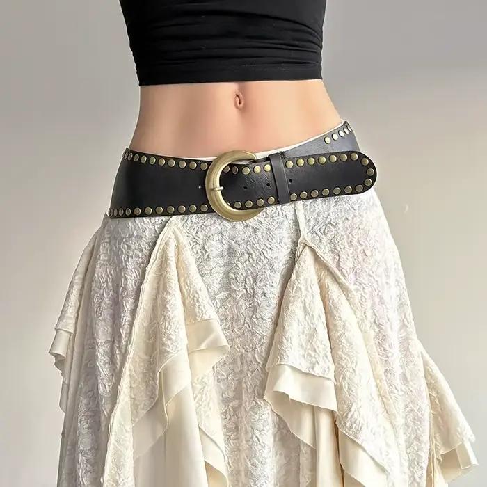 Jupe Maxi drapée Vintage pour femmes, Style sol poubelle, vêtements pour femmes Y2k, panneau en dent