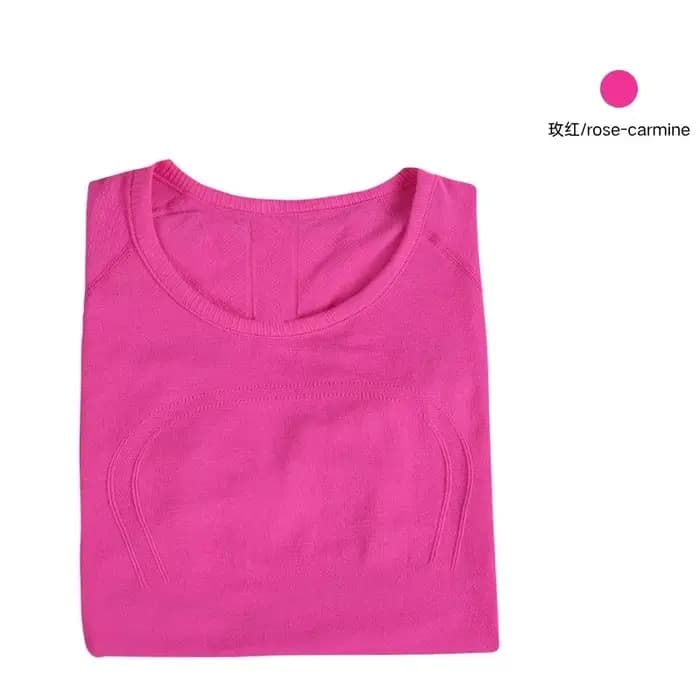T-shirt de sport pour femme à manches courtes, col rond, coupe ajustée, pour entraînement, course à 