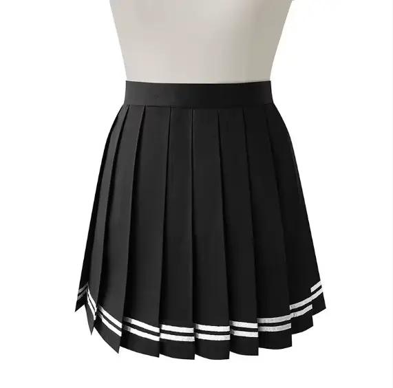 Vintage Style coréen Patchwork jupe Harajuku JK noir jupes plissées gothique Streetwear taille haute