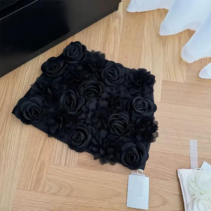 Jupe trapèze abricot pour femmes, Vintage des années 90, esthétique Y2k, jupes florales 3D, Mini jup
