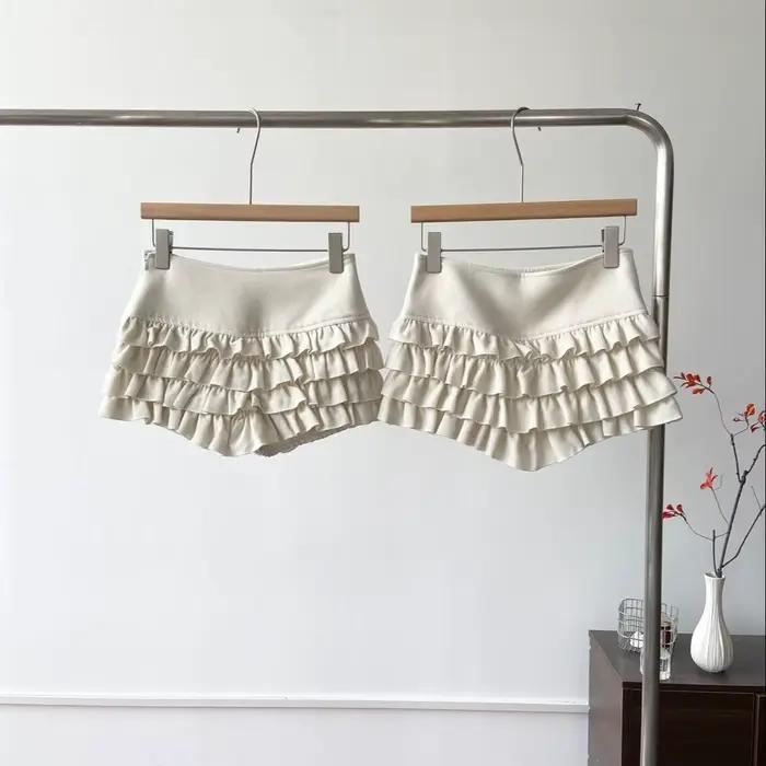 Jupe de ballet superposée anti-transparence à bords festonnés pour femme et fille 2026