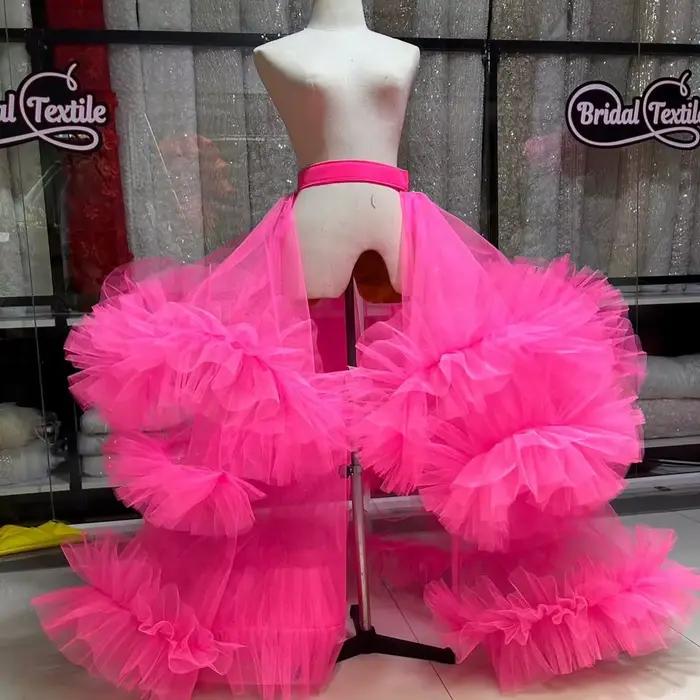 Jupe Tutu en Tulle taille haute pour femmes, jupe Tutu superposée rose, jupe de soirée dansante en t
