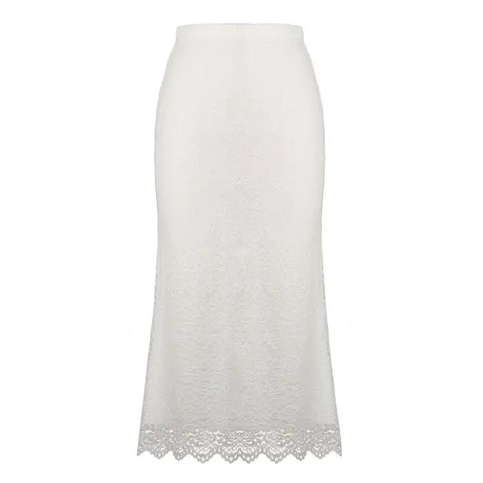 Jupe en dentelle 2026 Printemps-Été Taille haute Coupe ajustée Robe moulante aux hanches