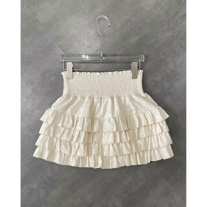 Jupes taille haute pour femmes, joli Style Preppy, à volants, vacances, Chic, Mini Hotsweet, Y2k, as