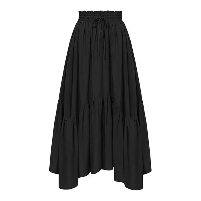Femmes Maxi jupe Vintage taille haute une ligne victorienne jupe longue Steampunk gothique ourlet à 
