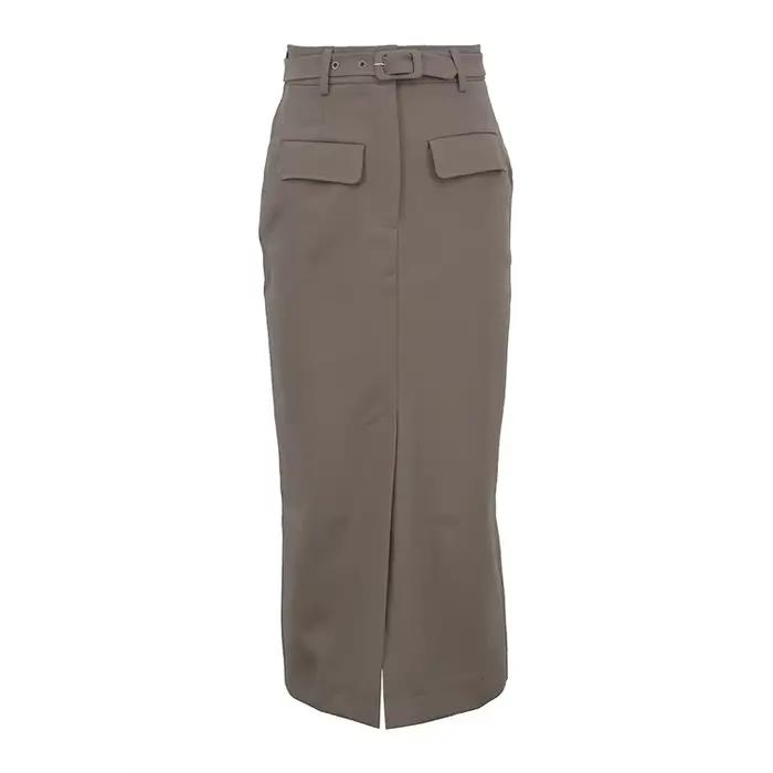 Jupe automne et hiver 2025, nouvelle jupe de tempérament pour femmes, taille haute, fendue sur le de