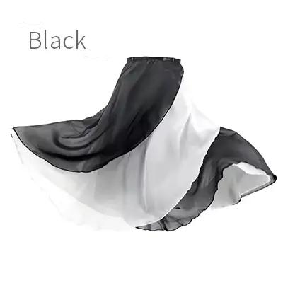 Femmes mi-longue jupe de Ballet Wrap Ballet jupes à bretelles filles 2 couches jupes de danse noir b