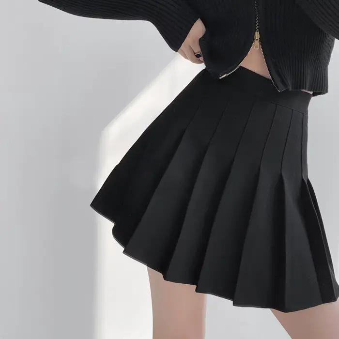Nouvelle Jupe plissée pour femmes 2026 Mini jupes école japonaise taille haute Kawaii mignon gris Ju