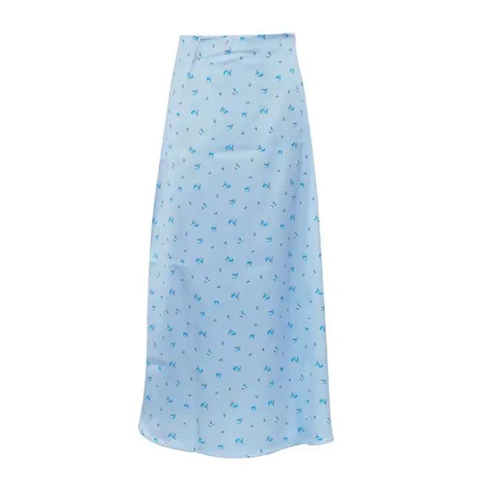 Jupe longue imprimée pour femmes, taille haute, contraste, Patchwork, Slim, élégant, look de fête, M