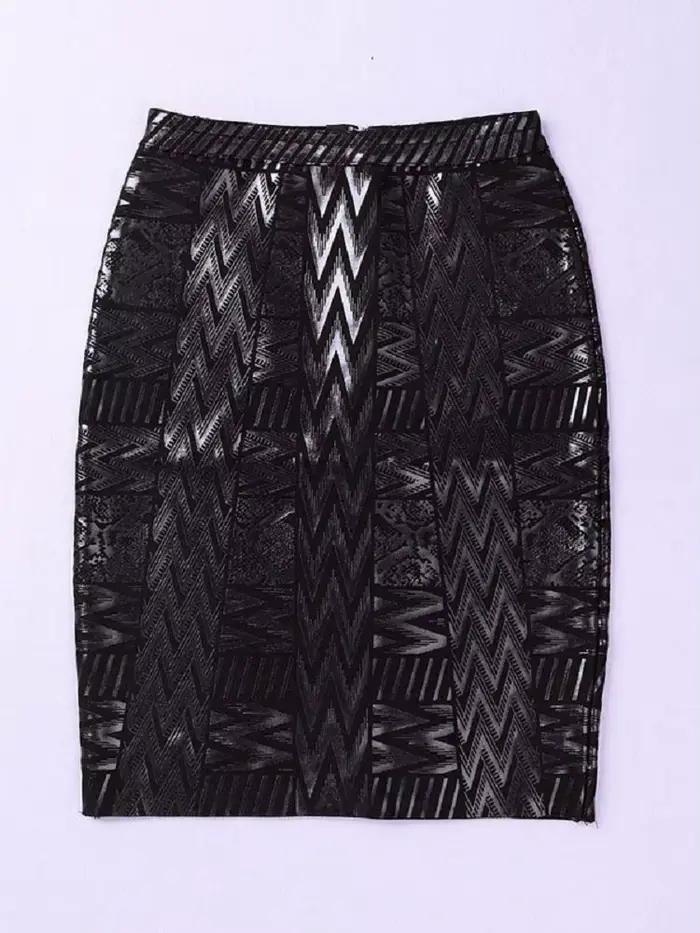 BEAUKEY-Jupe Crayon en Cuir D.lique Noir pour Femme, Couleur Unie, Géométrique, Taille Haute, Sexy, 