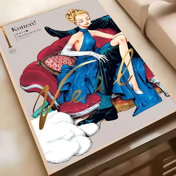 Affiche Vintage romantique en V-Veil, autocollant d'art mural HD étanche, décor esthétique auto-adhé