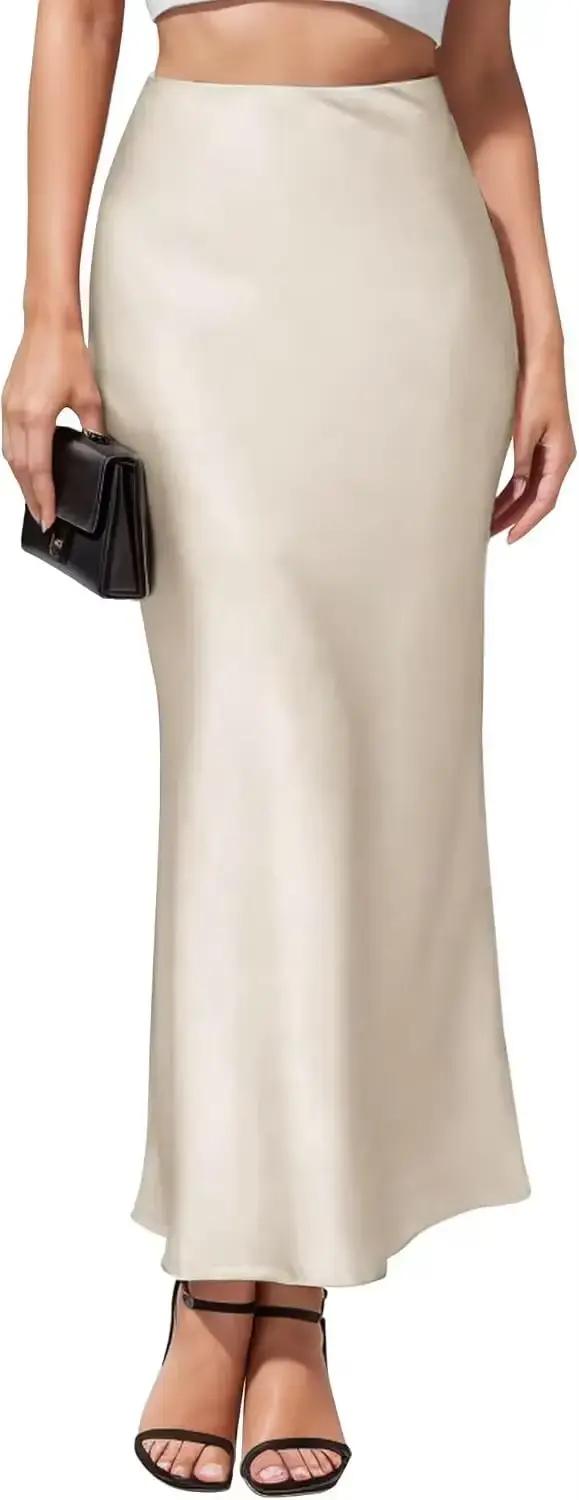 Jupe d'été au style délicat et élégant, taille haute et coupe sirène enveloppante