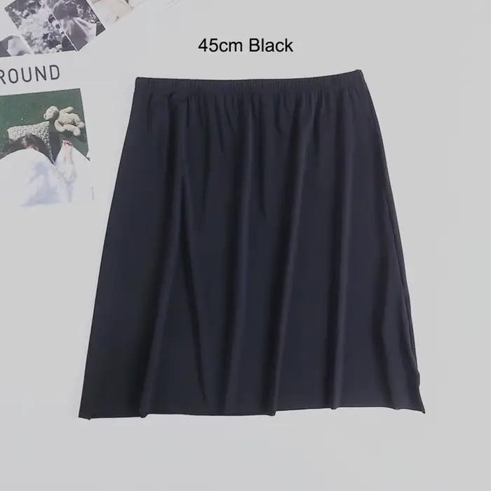 Jupon long en coton et soie glacée pour femme, sous-jupe de sécurité, demi-jupe