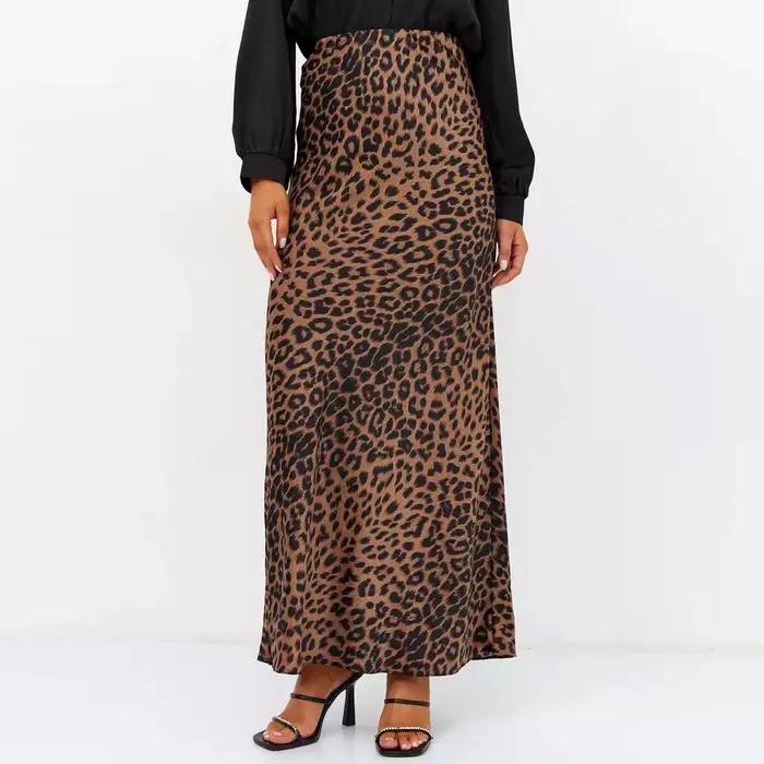 Femmes mode imprimé léopard jupes Vintage tache taille haute jupes mi-longues femmes décontracté Str