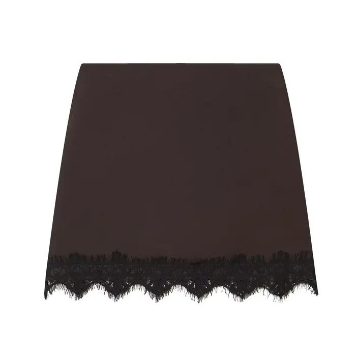 Femmes Mini jupe en dentelle Sexy a-ligne plissée taille haute jupe pour les femmes printemps été no