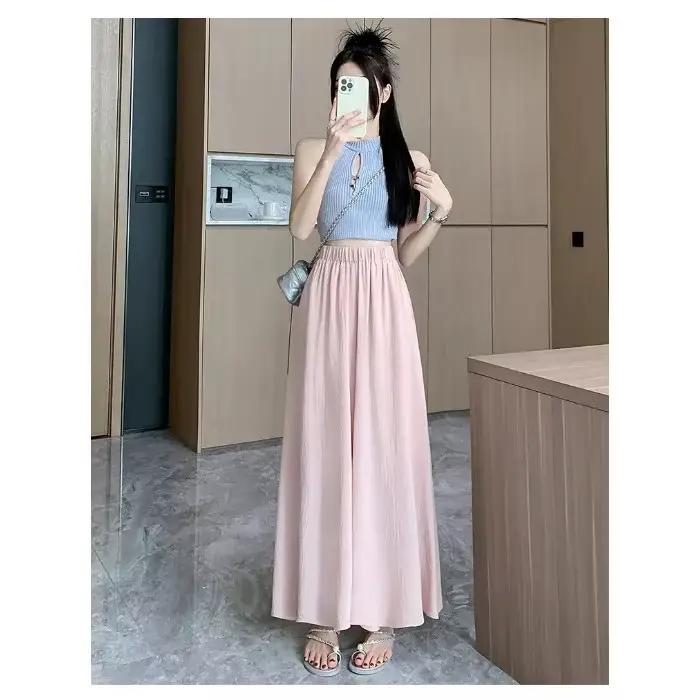 Jupe mini trapèze blanche pour femme, été, fine, petite taille, plissée, mi-longue, taille haute, fl