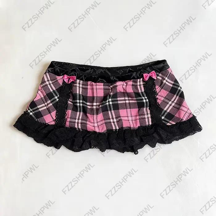 CamSolomon-Jupe avec nœud décoratif pour femme, Harajuku, Emo Girl, Casual Y2K, Bas sexy, miles urba