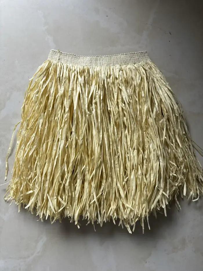 Jupes en herbe de raphia naturelle 40cm 80cm, jupe Hula épaisse à 2 couches, jupe Luau Hula pour fem
