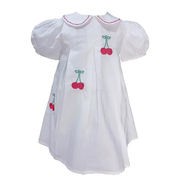 Jupe trapèze en coton blanc pour filles, vêtements de boutique pour enfants, manches bouffantes, ten