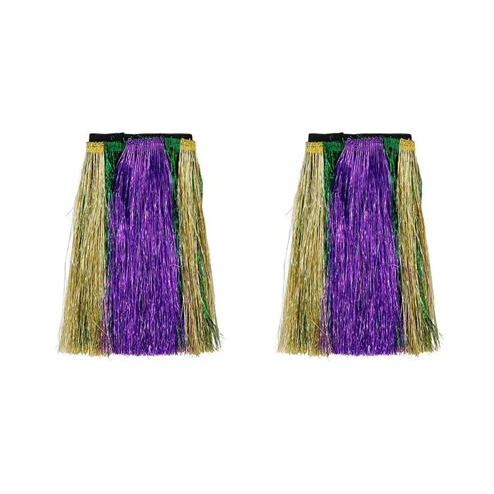 Jupe à franges de carnaval, robe de samba brésilienne, jupe de danse du ventre violette, dorée et ve