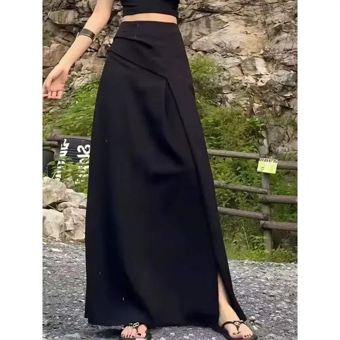 Jupe longue fendue pour le quotidien, jupe longue tendance, jupe taille haute élégante